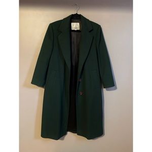 100% Wool London Fog Dark Green Trench • Size 8 Petit